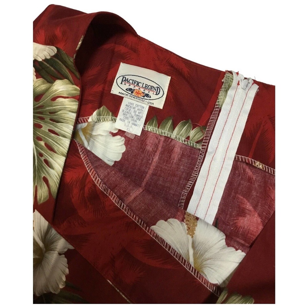 New Pacific Legend Tropical Hibiscus Monstera Hawaiian Tank Maxi Dress Red XL - Picture 11 of 11